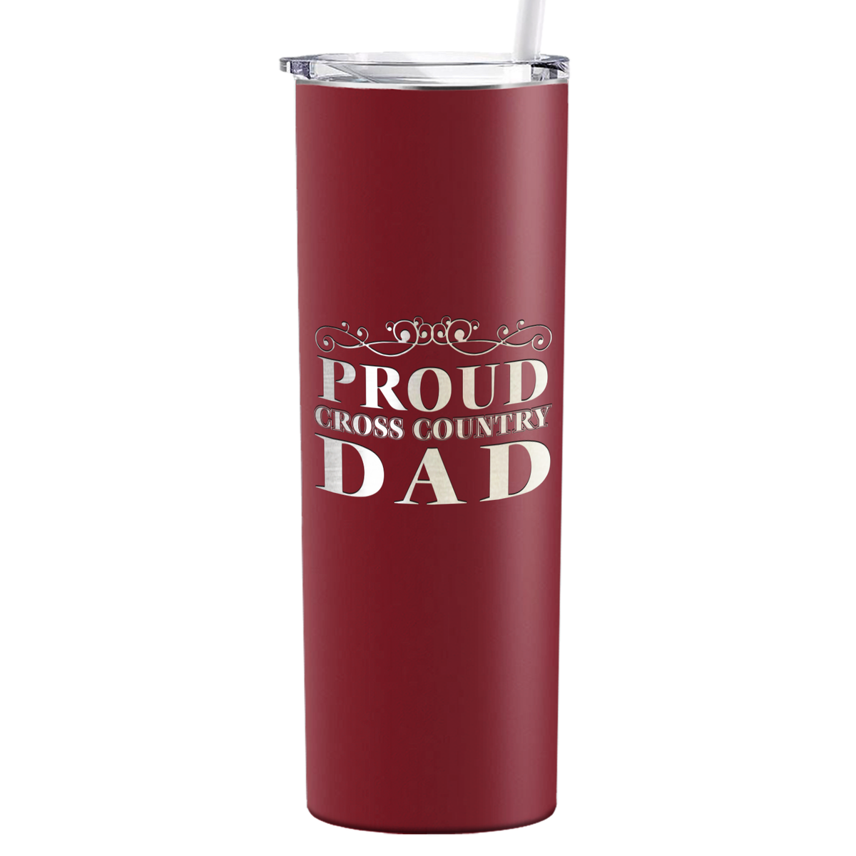 Proud Cross Country Dad Laser Engraved on Stainless Steel Cross Country Tumbler