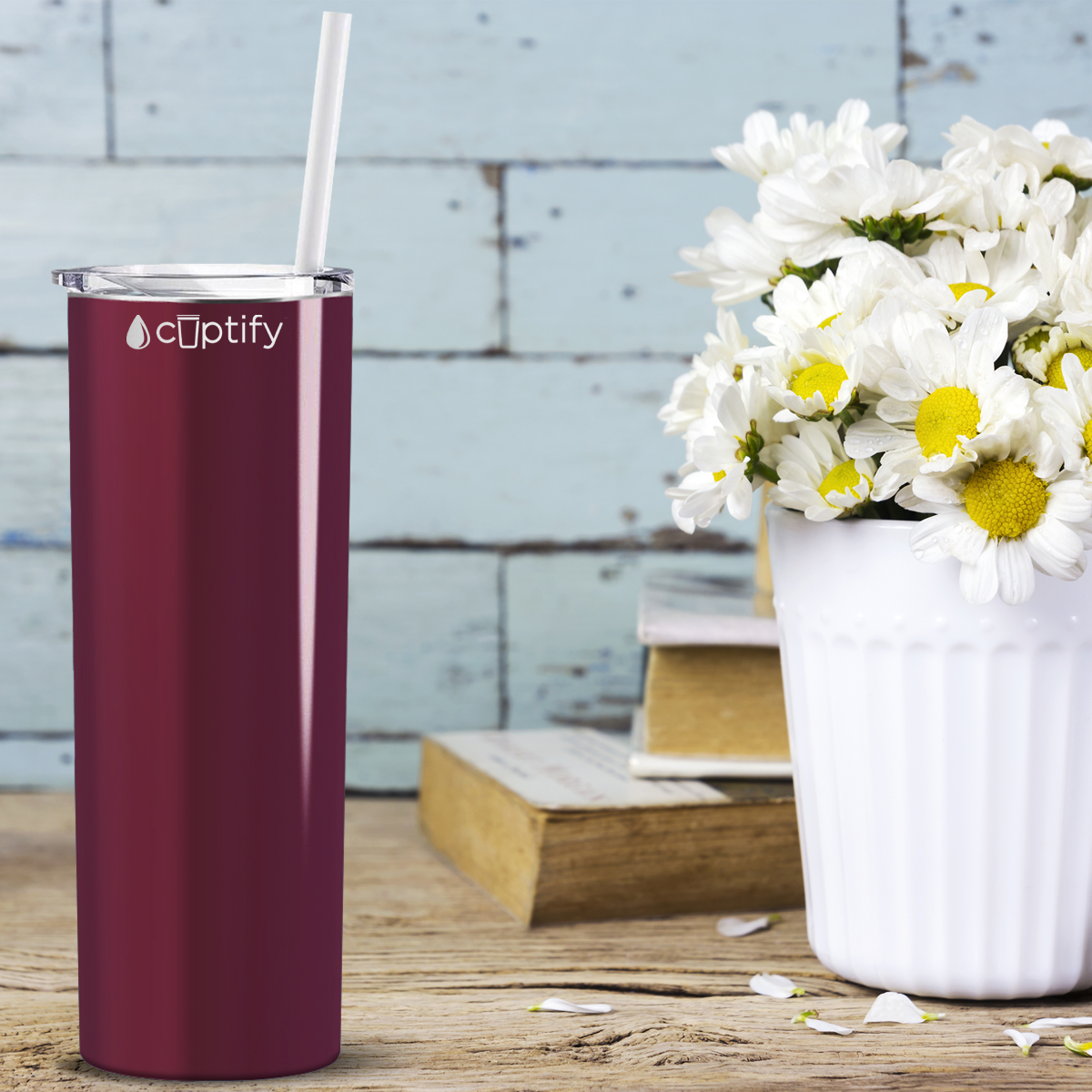  Maroon Gloss Skinny Tumbler