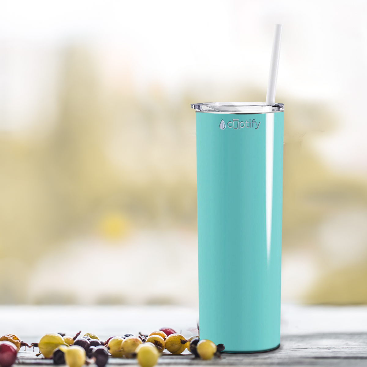  Green Mint Gloss Skinny Tumbler