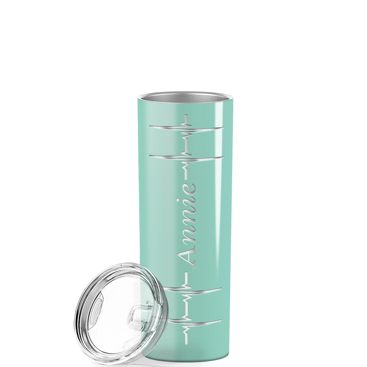 Personalized Nurse Laser Engraved 20oz Skinny Tumbler - Mint Green Gloss