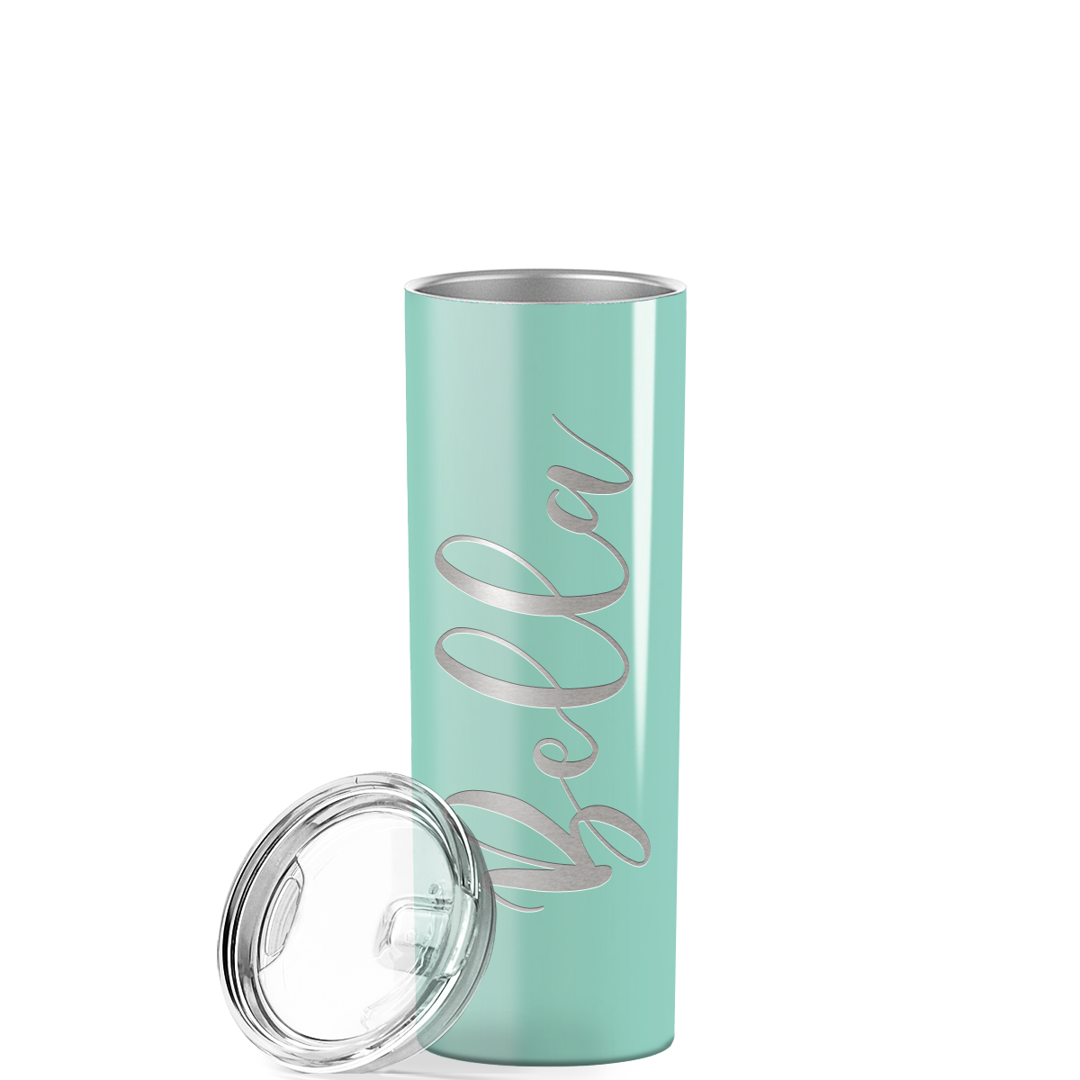 Personalized Engraved 20 oz Skinny 20oz Tumbler - Mint Green Gloss