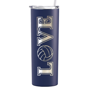 Love Volleyball Laser Engraved on Stainless Steel Volleyball Tumbler