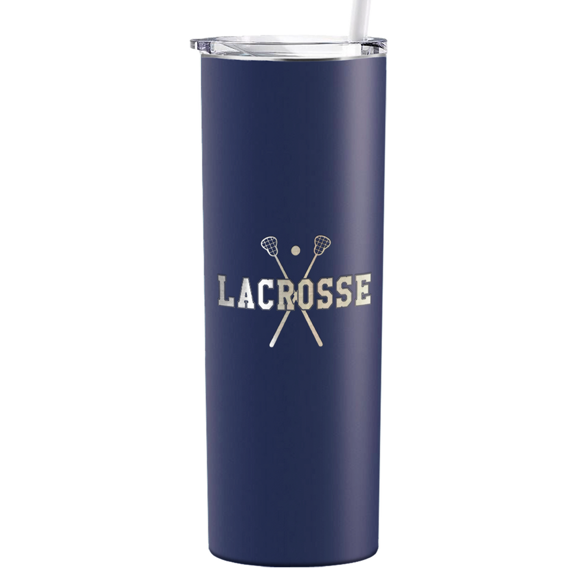 Lacrosse Sticks Laser Engraved on Stainless Steel Lacrosse Tumbler