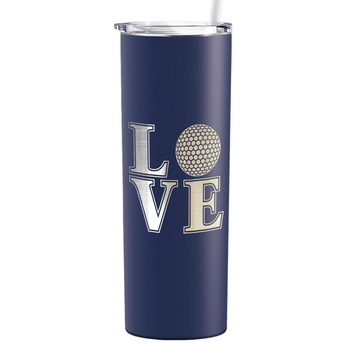 Love Golf Laser Engraved on Stainless Steel Golf Tumbler
