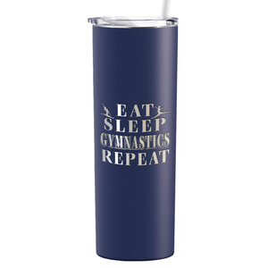 Eat Sleep Gymnastics Repeat Laser Engraved on Stainless Steel Gymnastics Tumbler