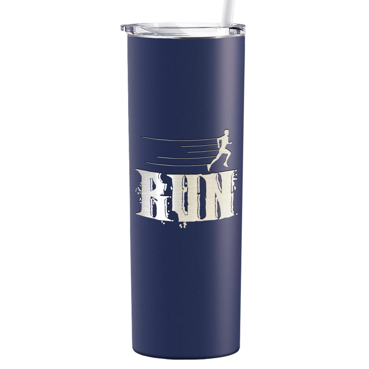 Run Laser Engraved on Stainless Steel Cross Country Tumbler