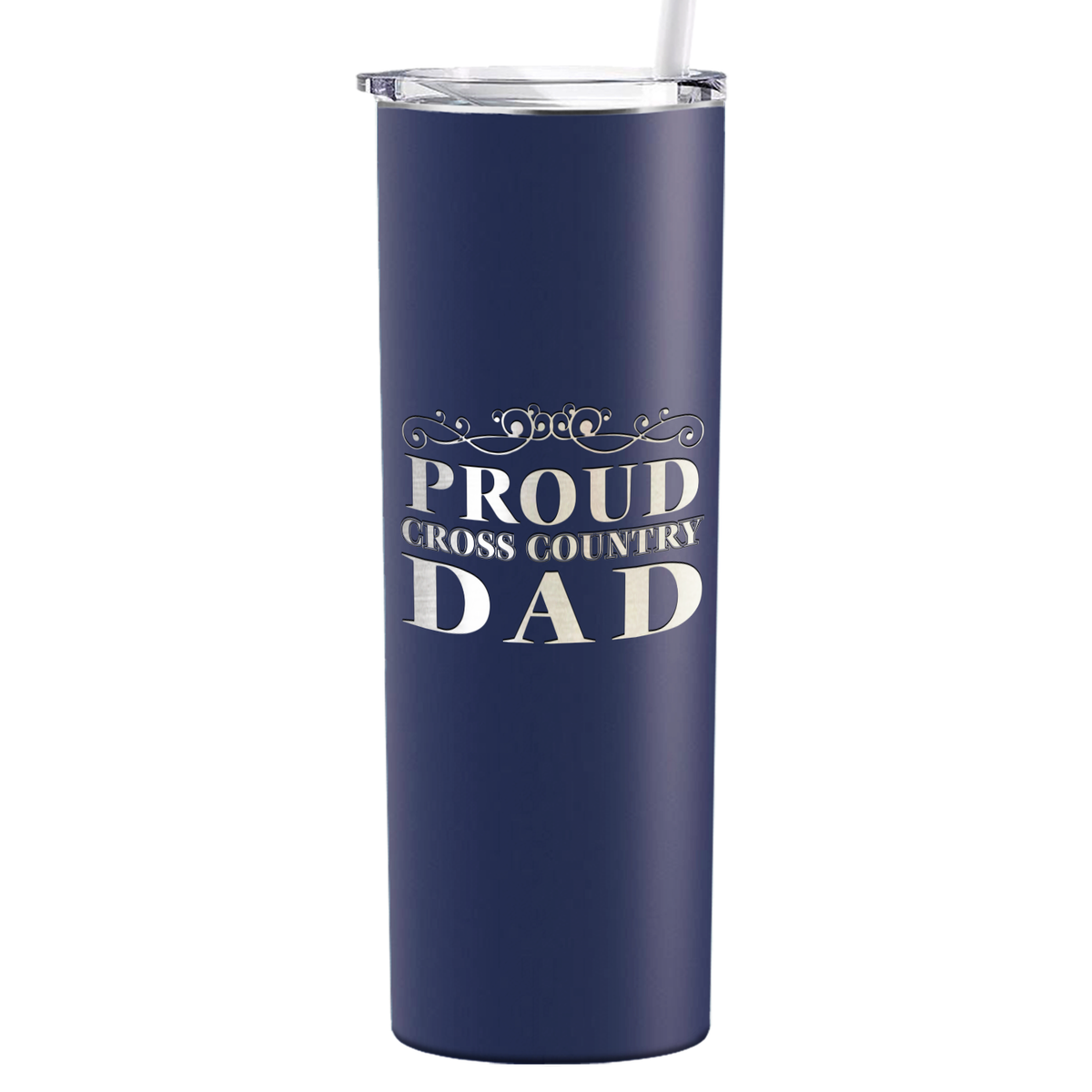 Proud Cross Country Dad Laser Engraved on Stainless Steel Cross Country Tumbler
