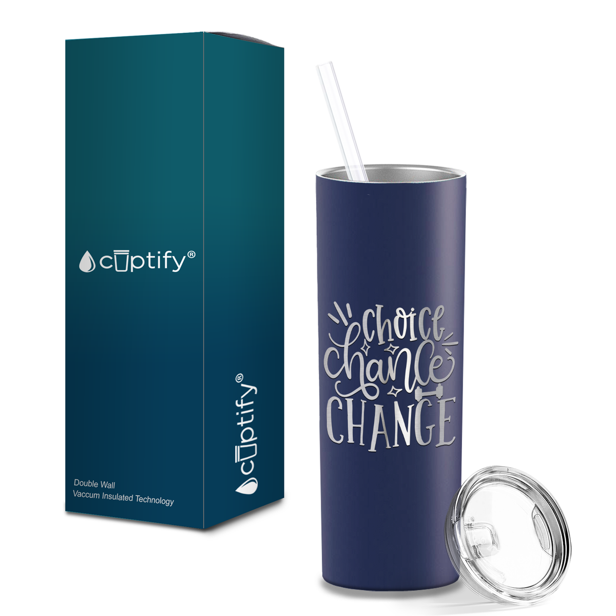 Choice Chance Change Laser Engraved on Stainless Steel Motivational Tumbler
