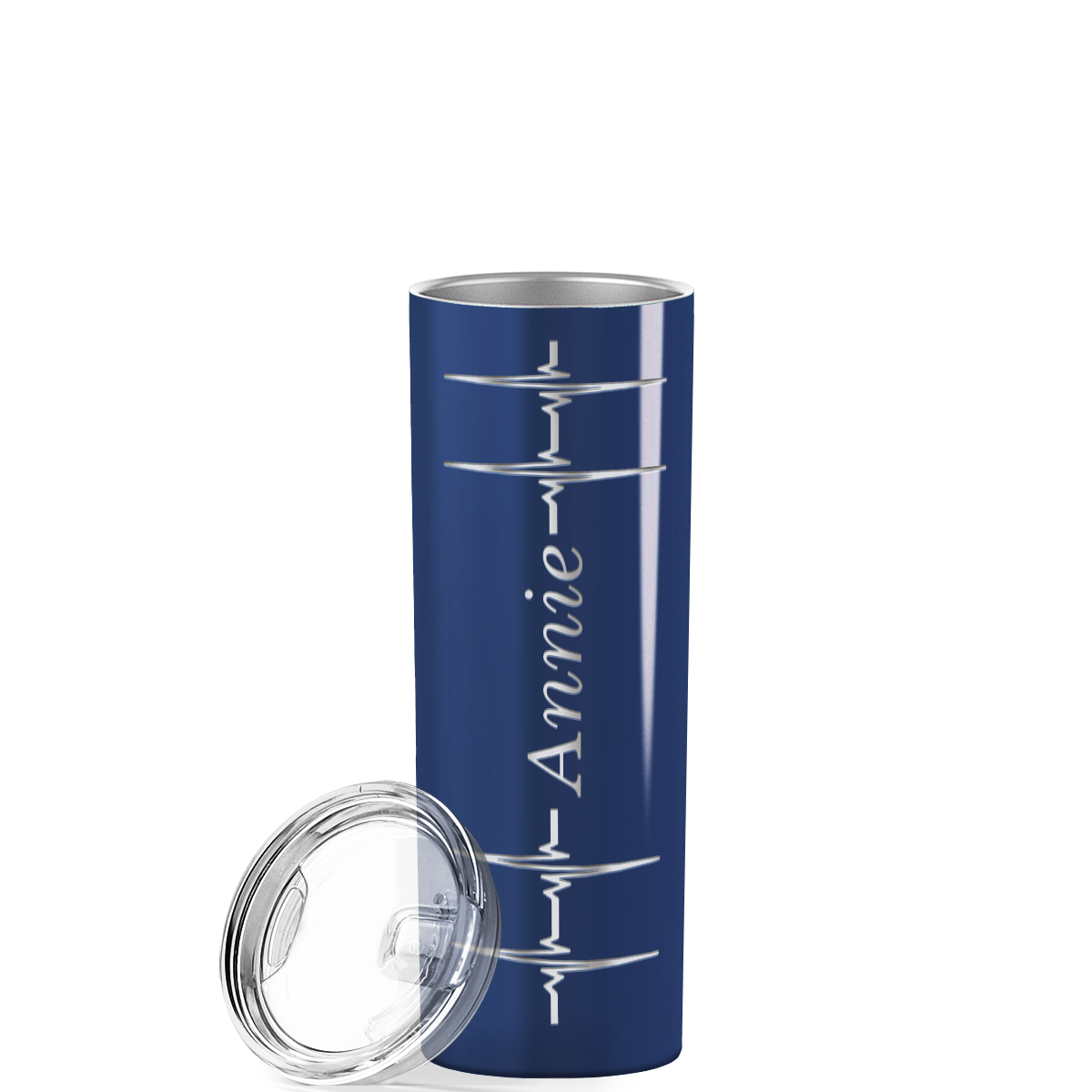 Personalized Nurse Laser Engraved 20oz Skinny Tumbler - Navy Blue Gloss