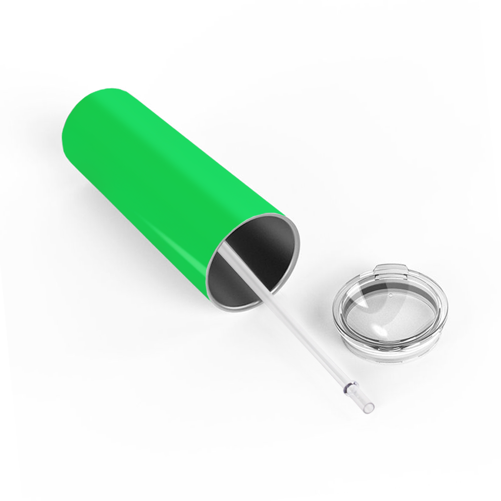 Personalized Engraved 20 oz Skinny 20oz Tumbler - Neon Green Gloss