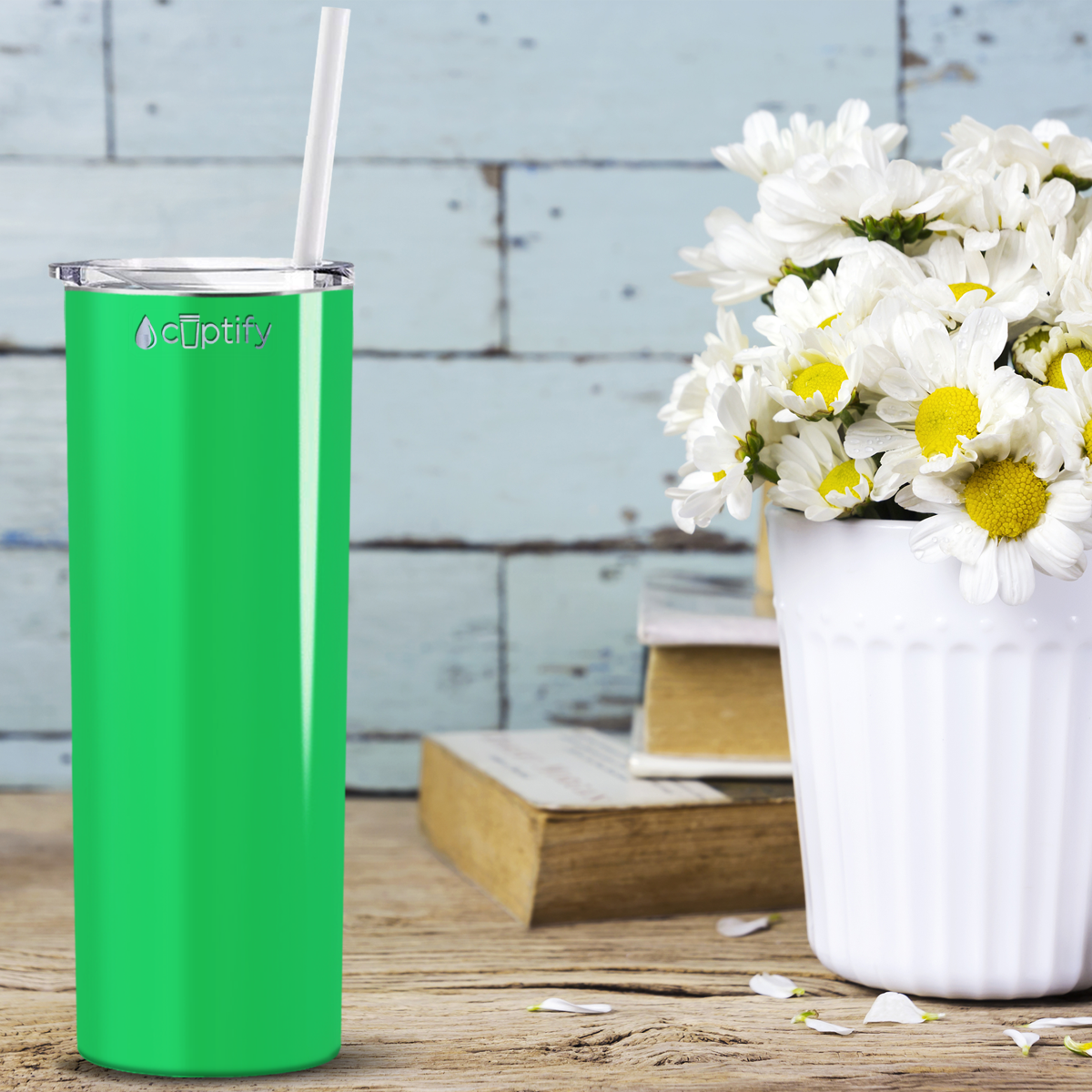  Neon Green Gloss Skinny Tumbler