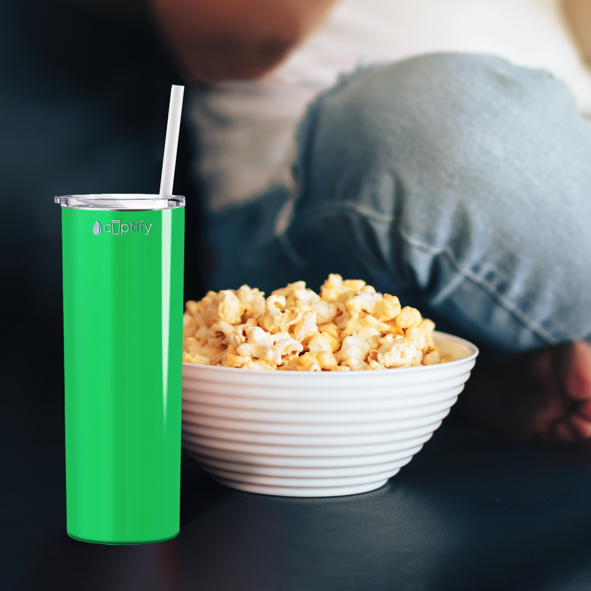  Neon Green Gloss Skinny Tumbler