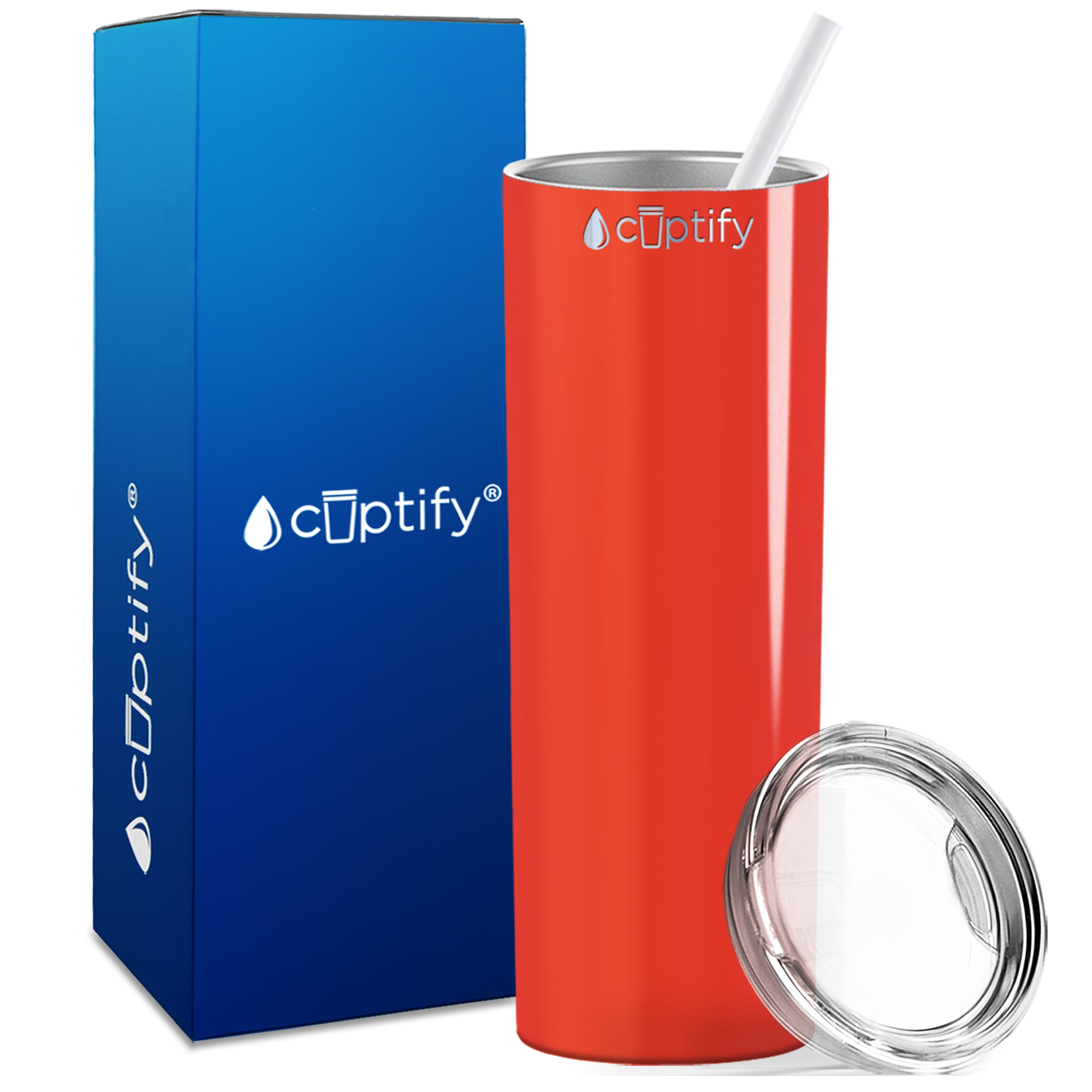  Orange Gloss Skinny Tumbler