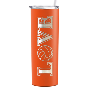 Love Volleyball Laser Engraved on Stainless Steel Volleyball Tumbler