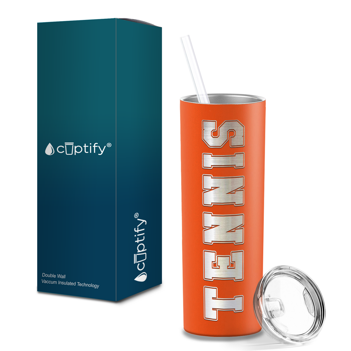Tennis Laser Engraved on Stainless Steel Tennis Tumbler