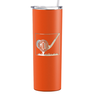 Personalized Monogrammed Golf Ball Laser Engraved on Stainless Steel Golf Tumbler