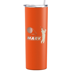 Personalized Golfer Laser Engraved on Stainless Steel Golf Tumbler