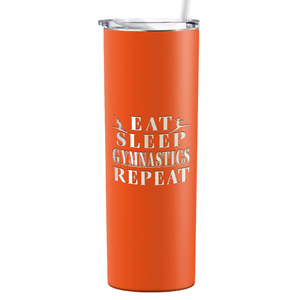 Eat Sleep Gymnastics Repeat Laser Engraved on Stainless Steel Gymnastics Tumbler