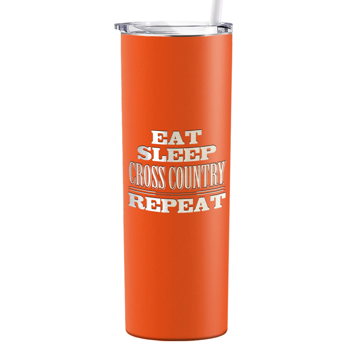 Eat Sleep Cross Country Repeat Laser Engraved on Stainless Steel Cross Country Tumbler