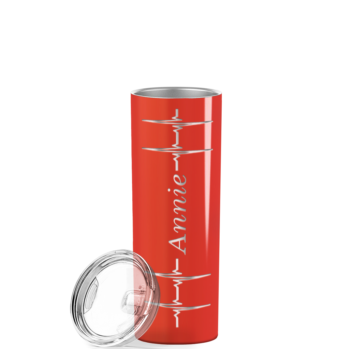 Personalized Nurse Laser Engraved 20oz Skinny Tumbler - Orange Gloss