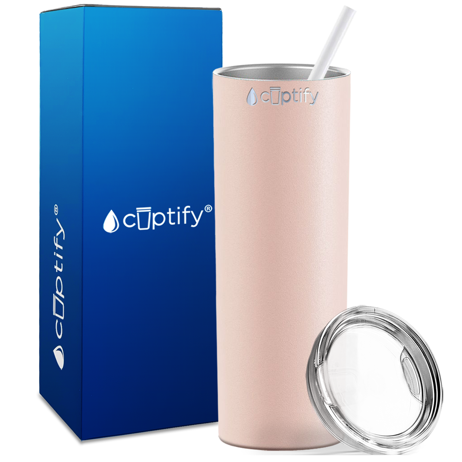  Peach Gloss Skinny Tumbler