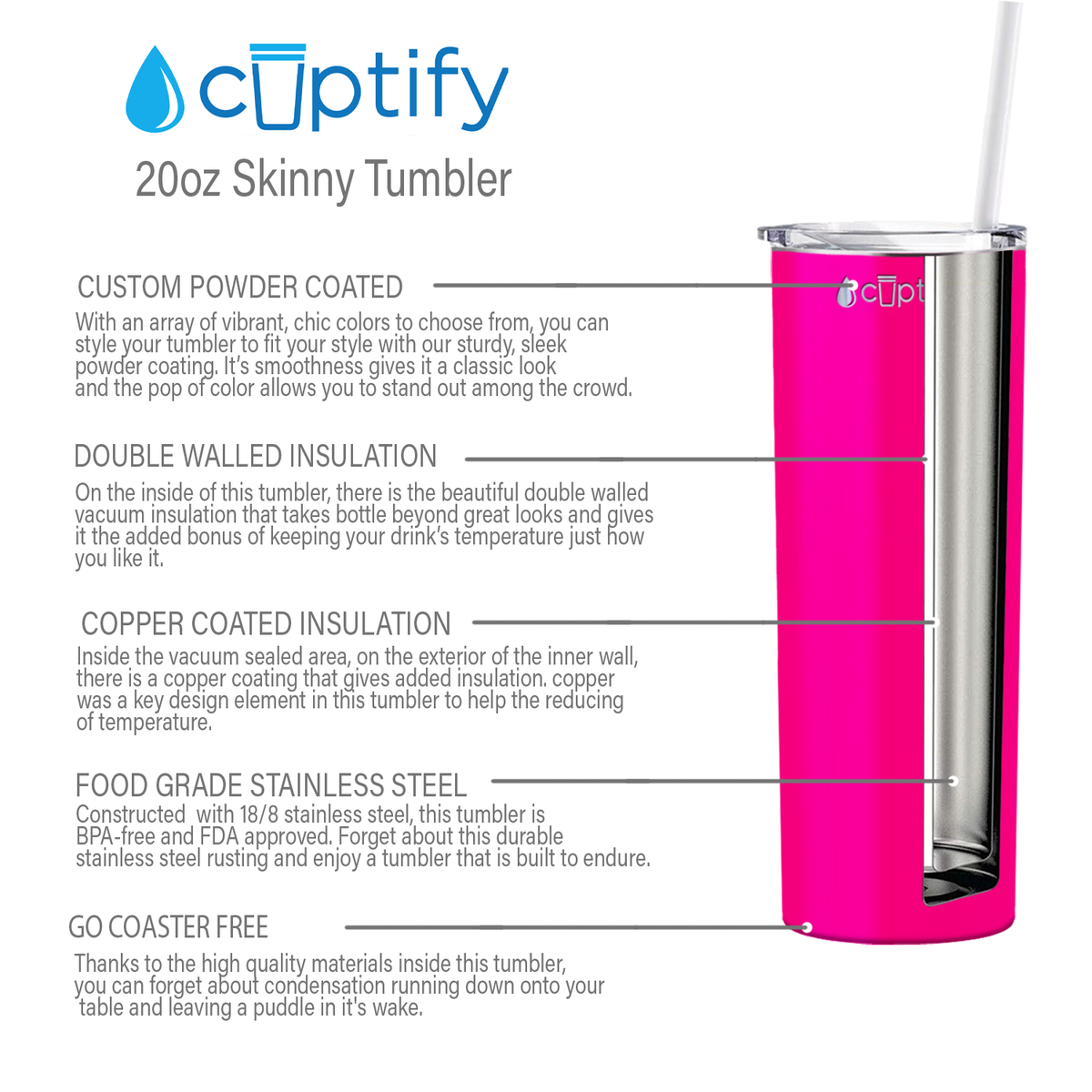  Pink Gloss Skinny Tumbler