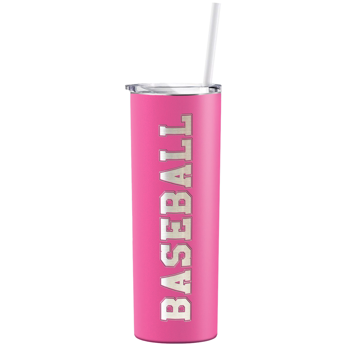Baseball Laser Engraved on Stainless Steel Baseball Tumbler