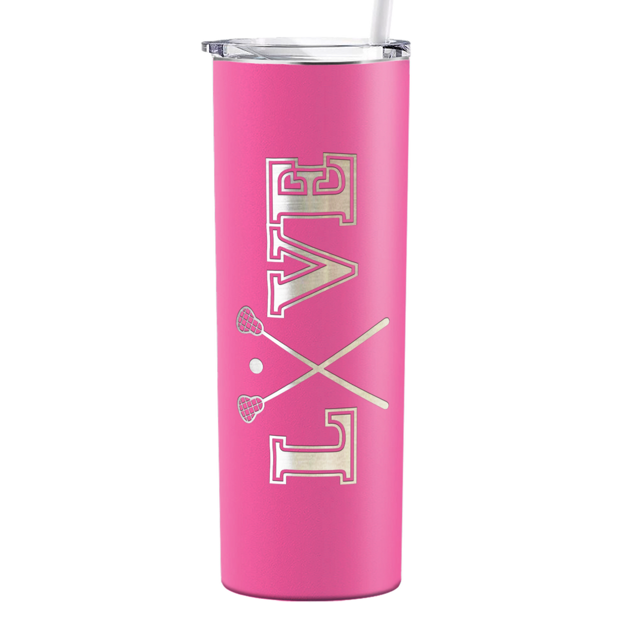 Lacrosse Love Laser Engraved on Stainless Steel Lacrosse Tumbler