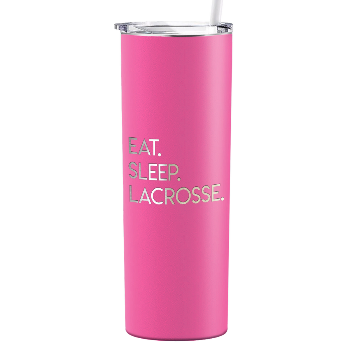 Eat Sleep Lacrosse Laser Engraved on Stainless Steel Lacrosse Tumbler