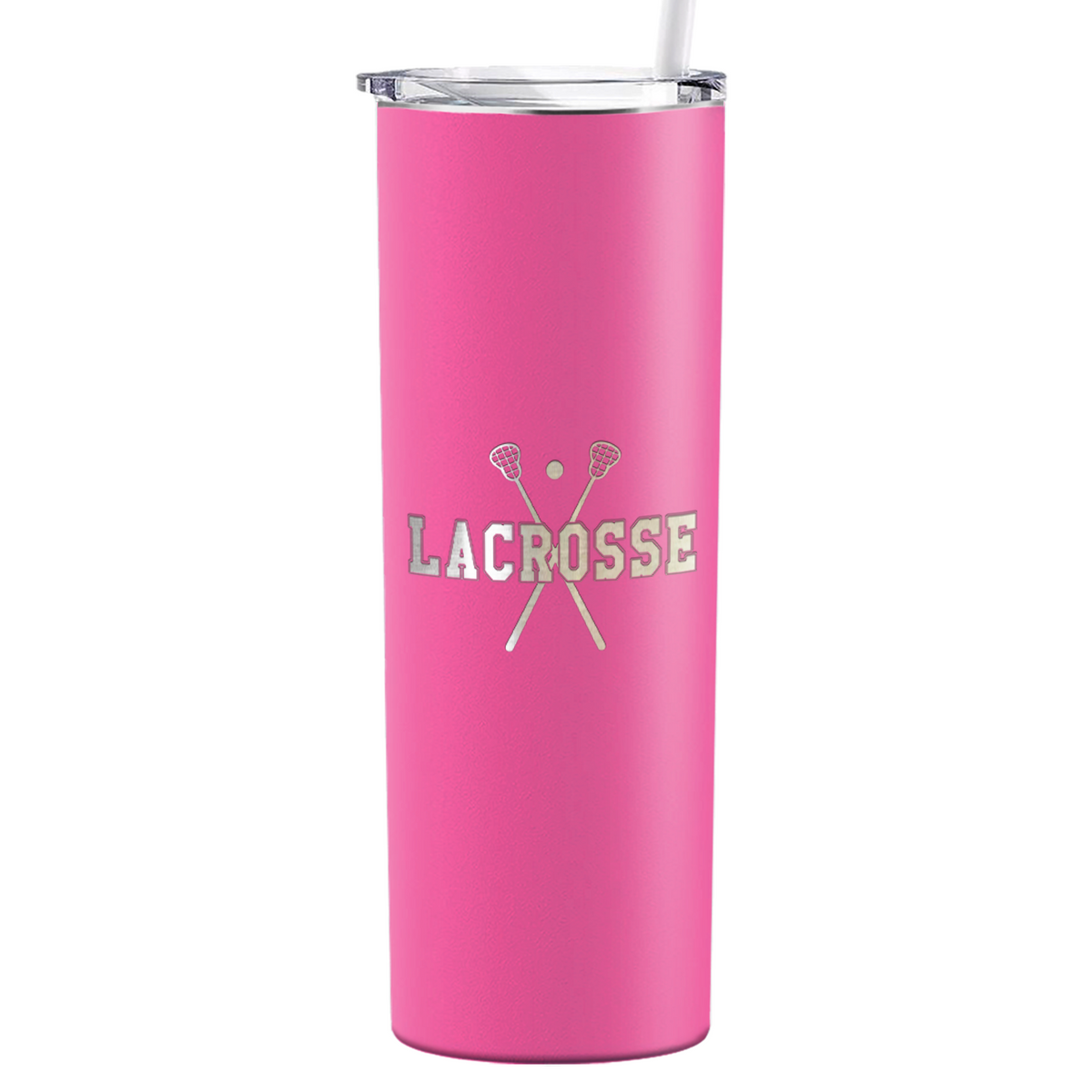 Lacrosse Sticks Laser Engraved on Stainless Steel Lacrosse Tumbler