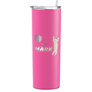 Personalized Golfer Laser Engraved on Stainless Steel Golf Tumbler