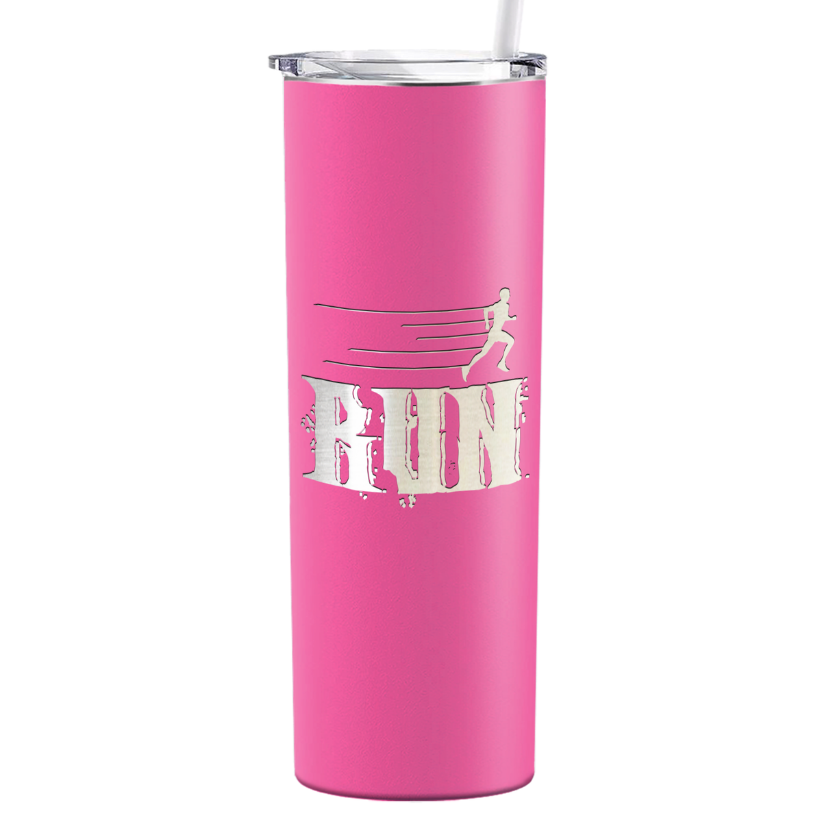 Run Laser Engraved on Stainless Steel Cross Country Tumbler