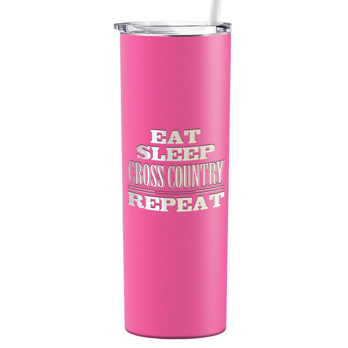 Eat Sleep Cross Country Repeat Laser Engraved on Stainless Steel Cross Country Tumbler