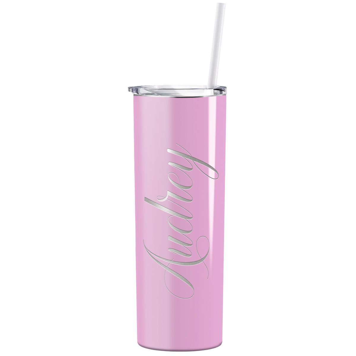 Personalized Engraved 20 oz Skinny 20oz Tumbler - Pastel Pink Gloss