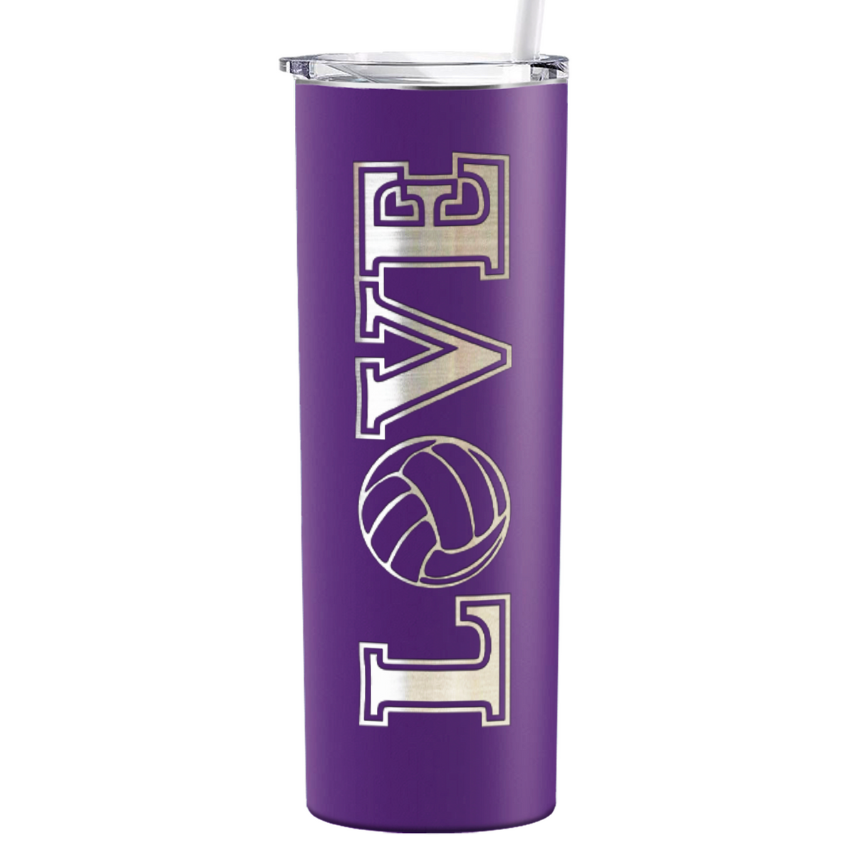 Love Volleyball Laser Engraved on Stainless Steel Volleyball Tumbler