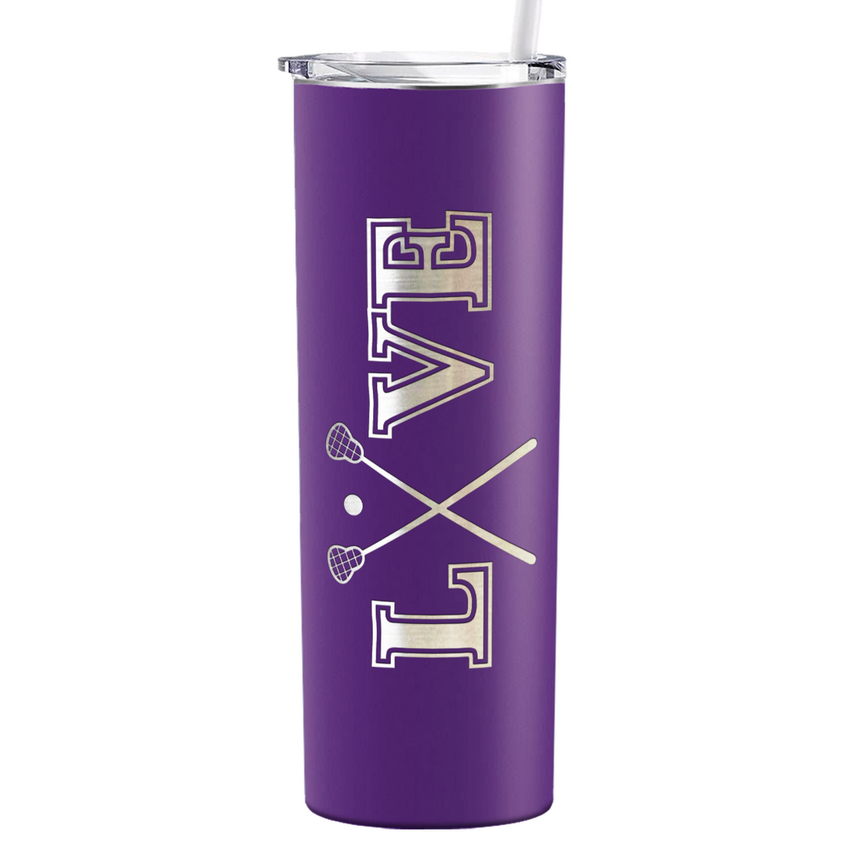 Lacrosse Love Laser Engraved on Stainless Steel Lacrosse Tumbler
