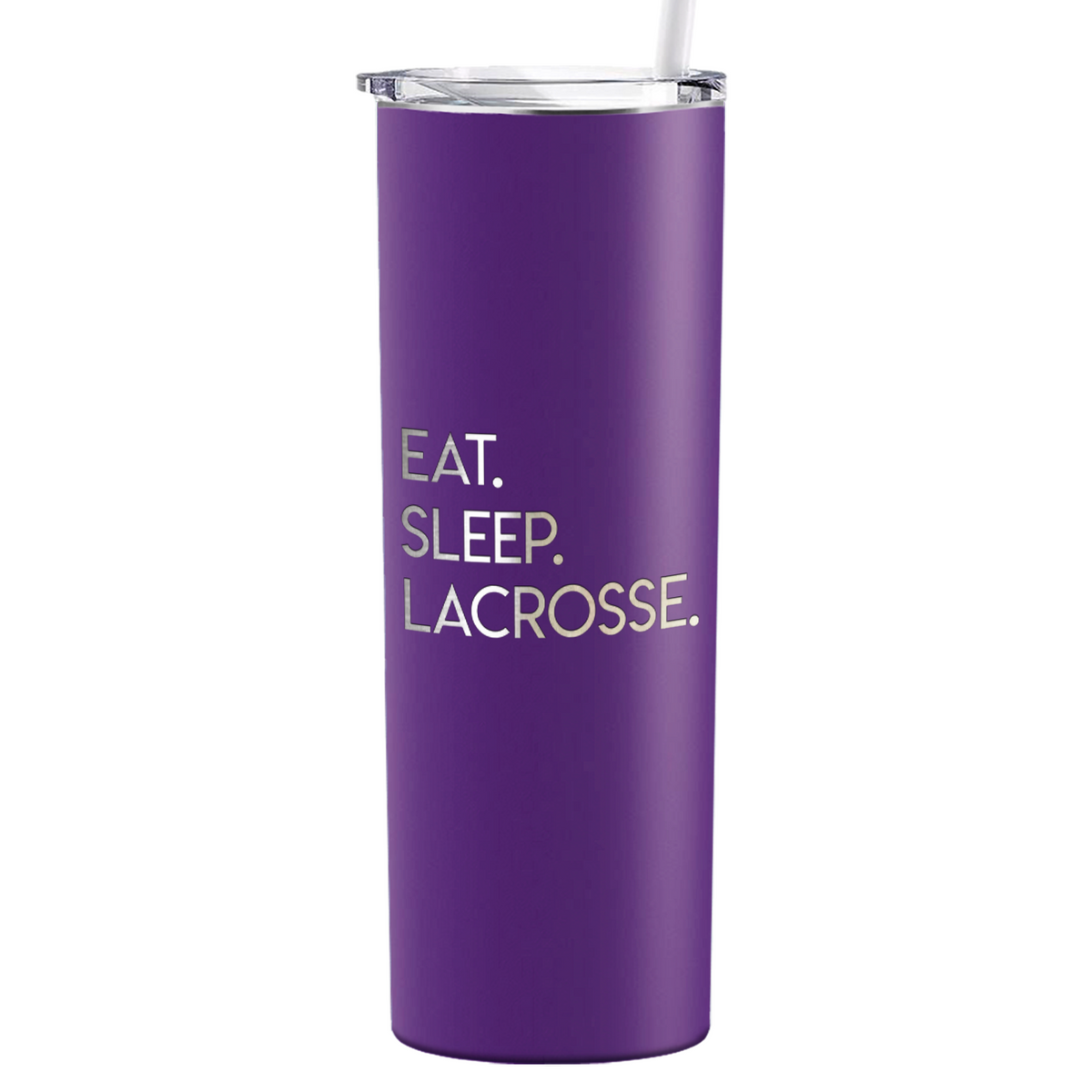Eat Sleep Lacrosse Laser Engraved on Stainless Steel Lacrosse Tumbler