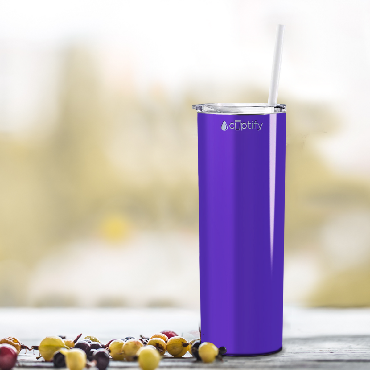  Purple Gloss Skinny Tumbler