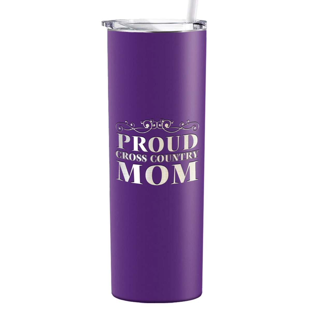 Proud Cross Country Mom Laser Engraved on Stainless Steel Cross Country Tumbler