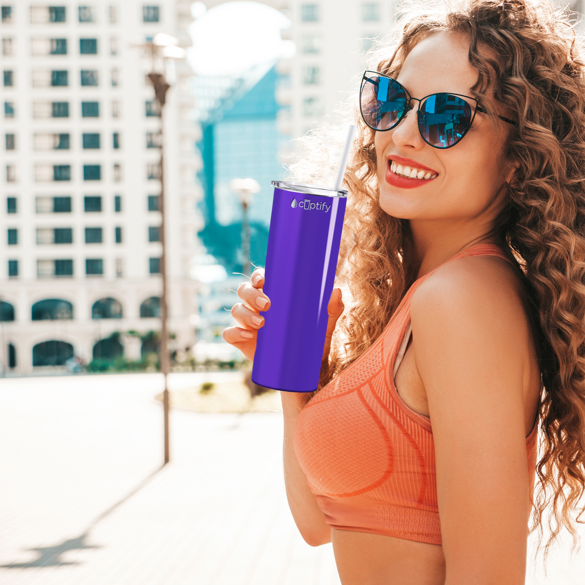  Purple Gloss Skinny Tumbler