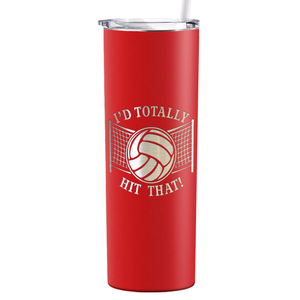 I'd Totally Hit That Laser Engraved on Stainless Steel Volleyball Tumbler