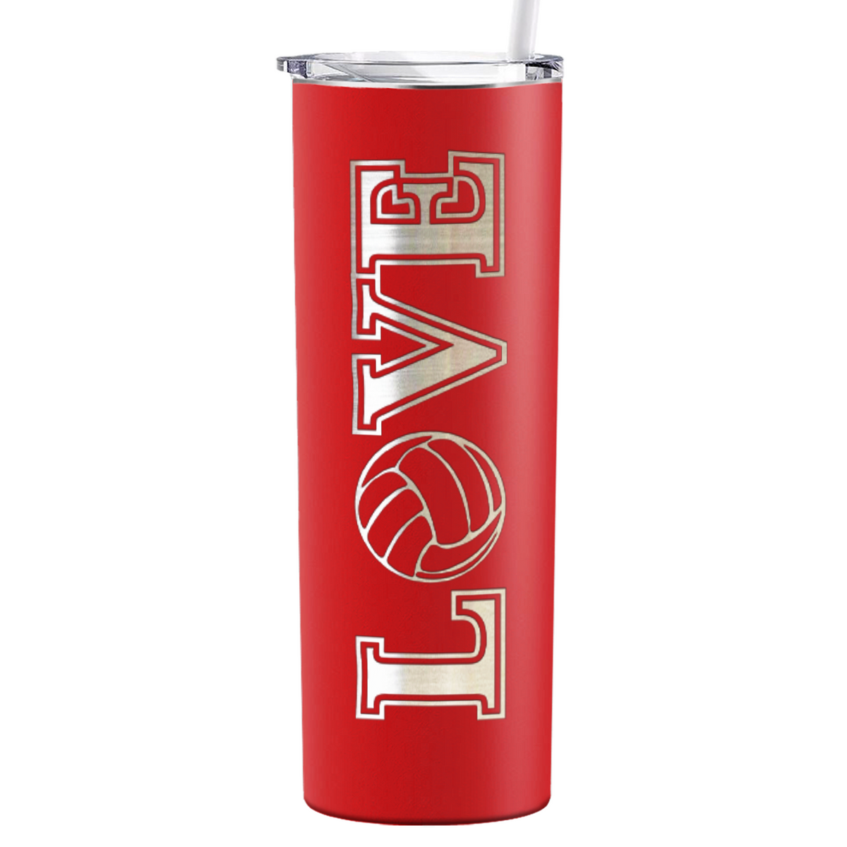 Love Volleyball Laser Engraved on Stainless Steel Volleyball Tumbler