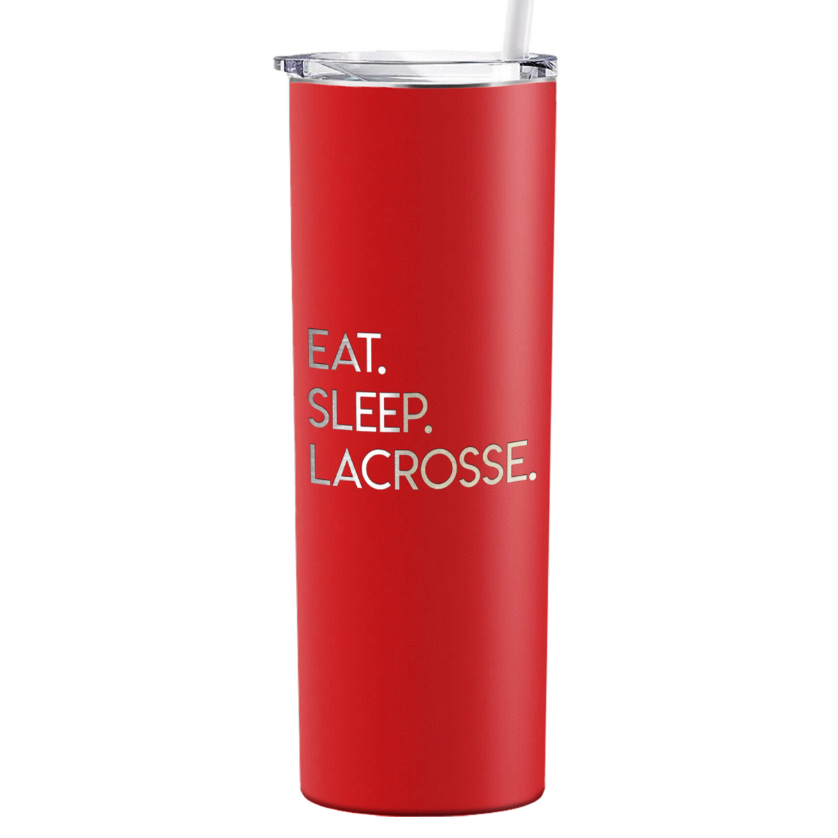 Eat Sleep Lacrosse Laser Engraved on Stainless Steel Lacrosse Tumbler