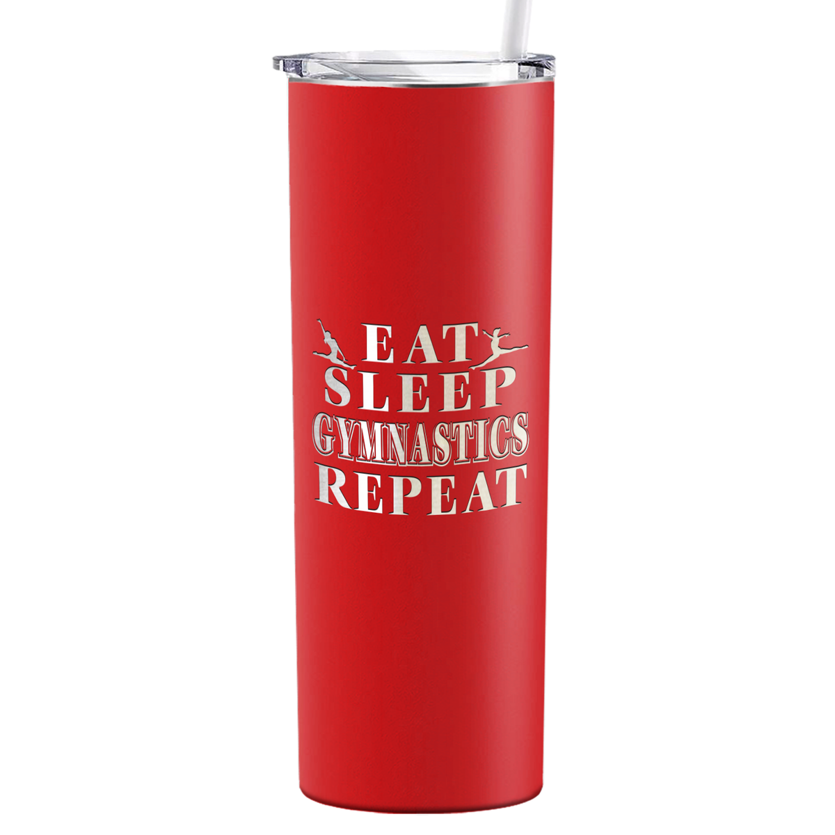 Eat Sleep Gymnastics Repeat Laser Engraved on Stainless Steel Gymnastics Tumbler