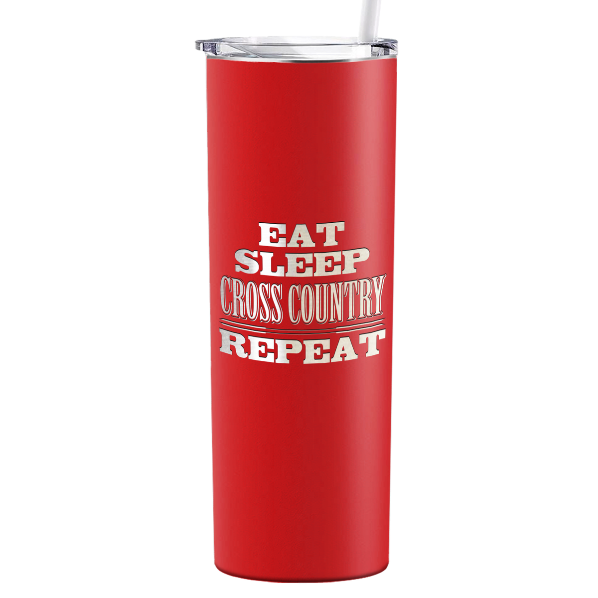 Eat Sleep Cross Country Repeat Laser Engraved on Stainless Steel Cross Country Tumbler