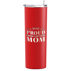Proud Cross Country Mom Laser Engraved on Stainless Steel Cross Country Tumbler