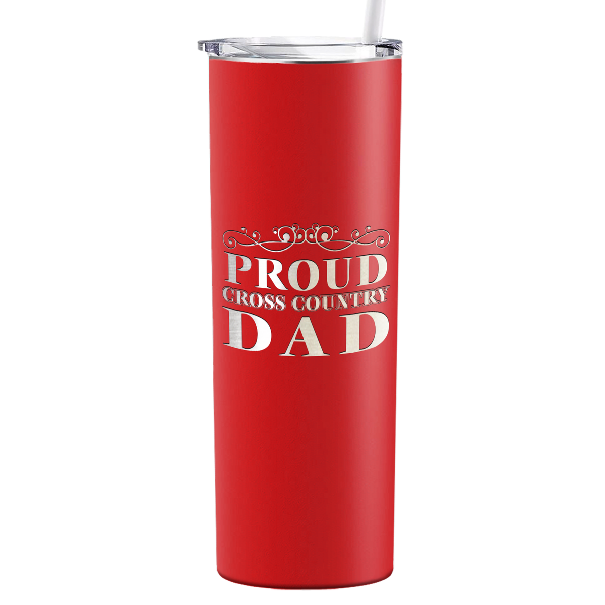 Proud Cross Country Dad Laser Engraved on Stainless Steel Cross Country Tumbler