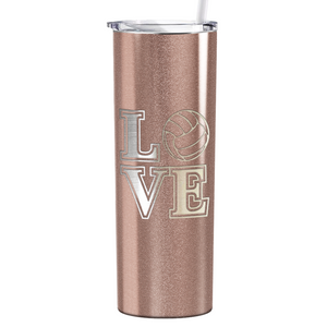 LOVE Volleyball Laser Engraved on Stainless Steel Volleyball Tumbler