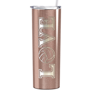 Love Volleyball Laser Engraved on Stainless Steel Volleyball Tumbler