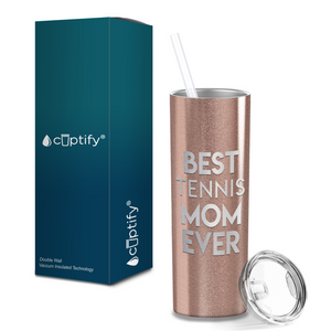 Best Tennis Mom Ever Laser Engraved on Stainless Steel Tennis Tumbler